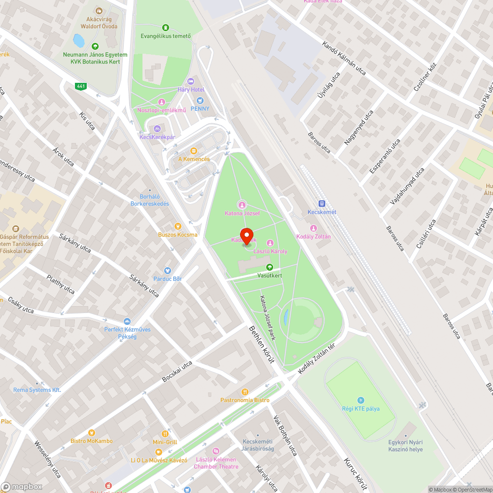 Leszakadt faág a Vasútkertben bejelentés helye