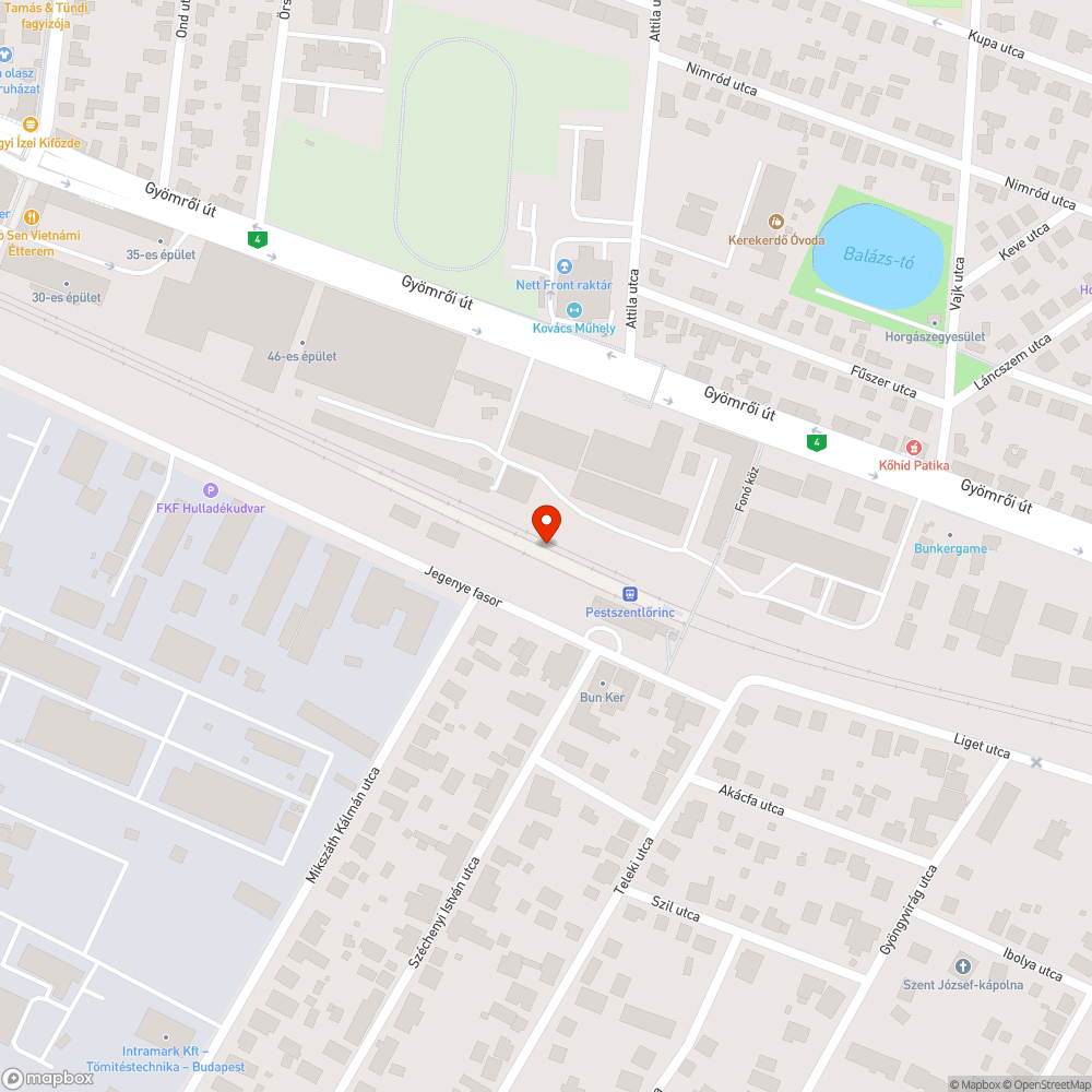 sérült pad bejelentés helye