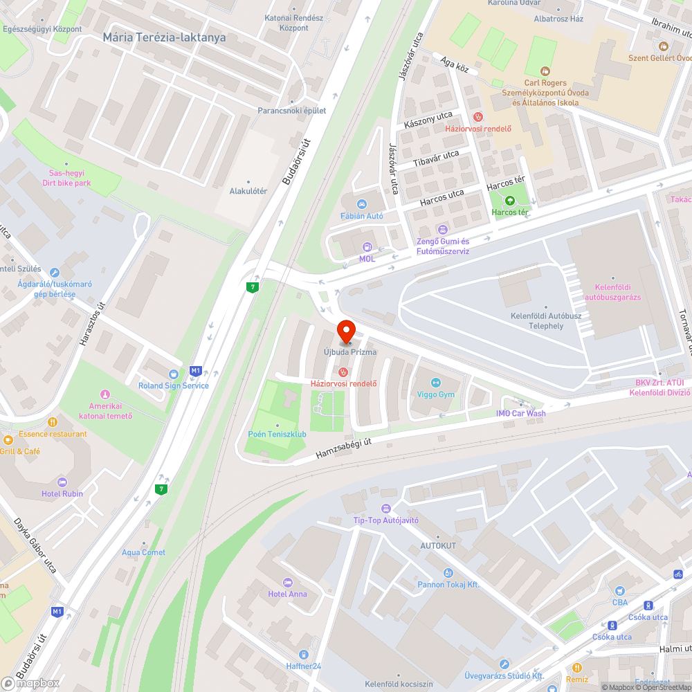 Autóroncs bejelentés helye