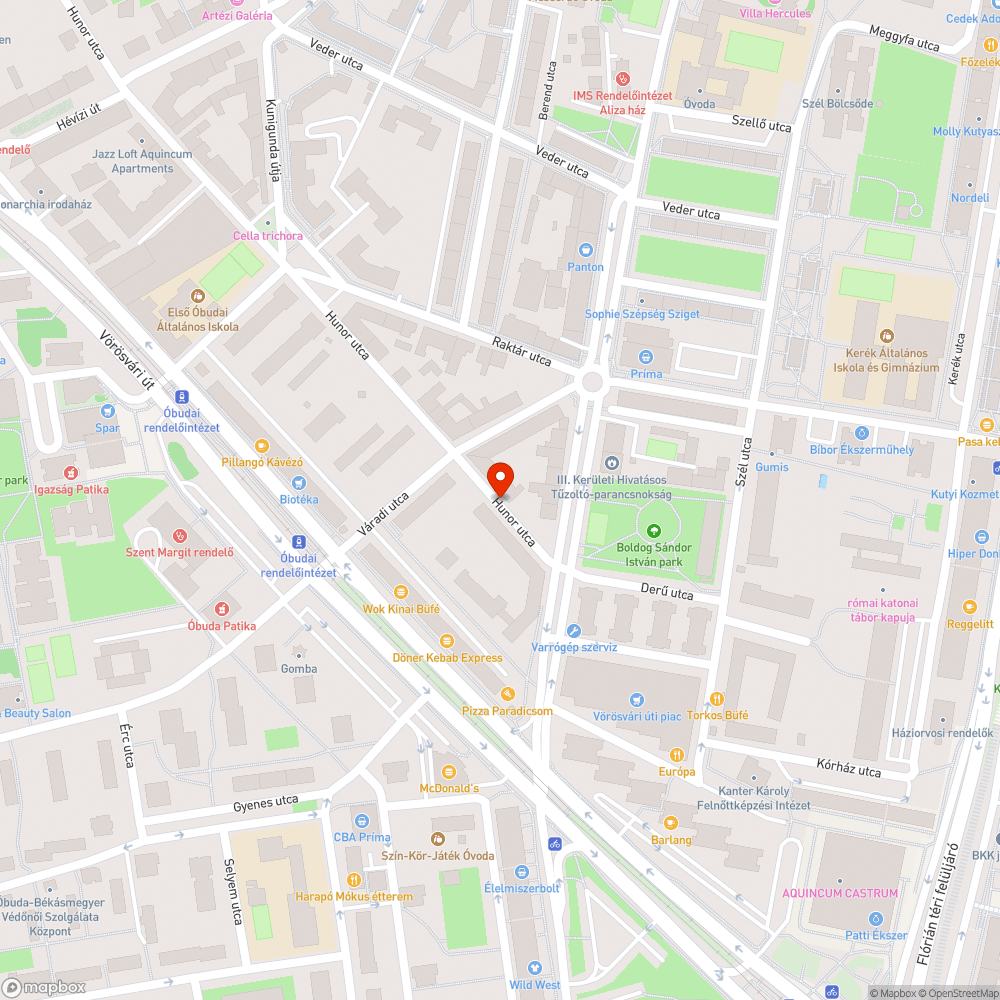 Kátyúk - Hunor utca bejelentés helye