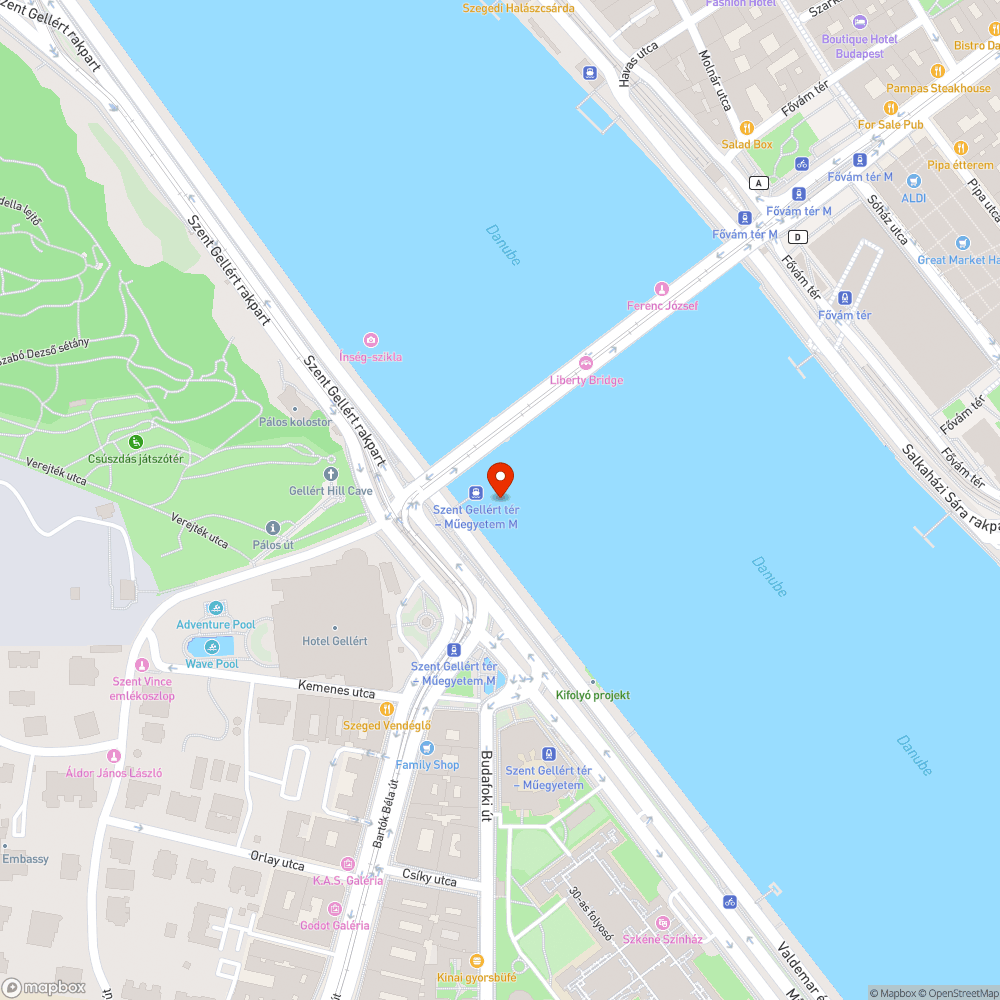 Szemétsziget a Szabadság híd budai hídfõjénél bejelentés helye