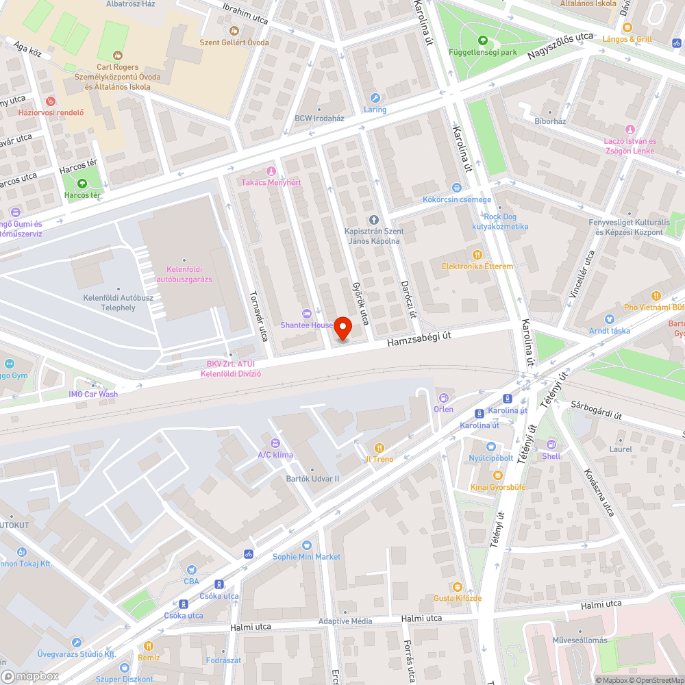 Elhagyott autó bejelentés helye