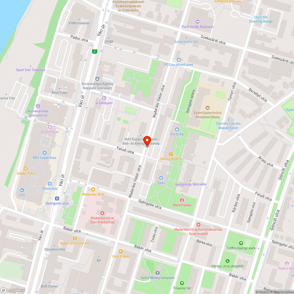 Hasadék a Madarász utcában bejelentés helye