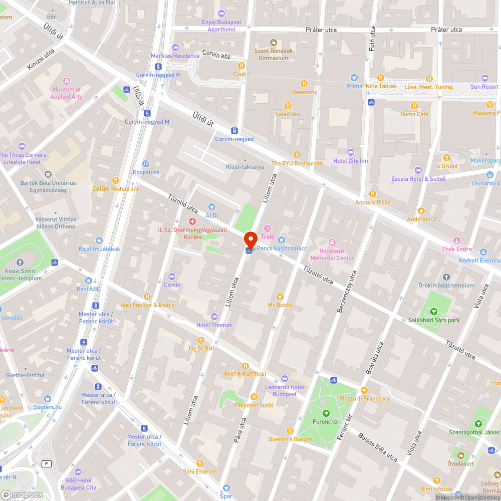 Kiszáradt fa a Liliom utcában bejelentés helye