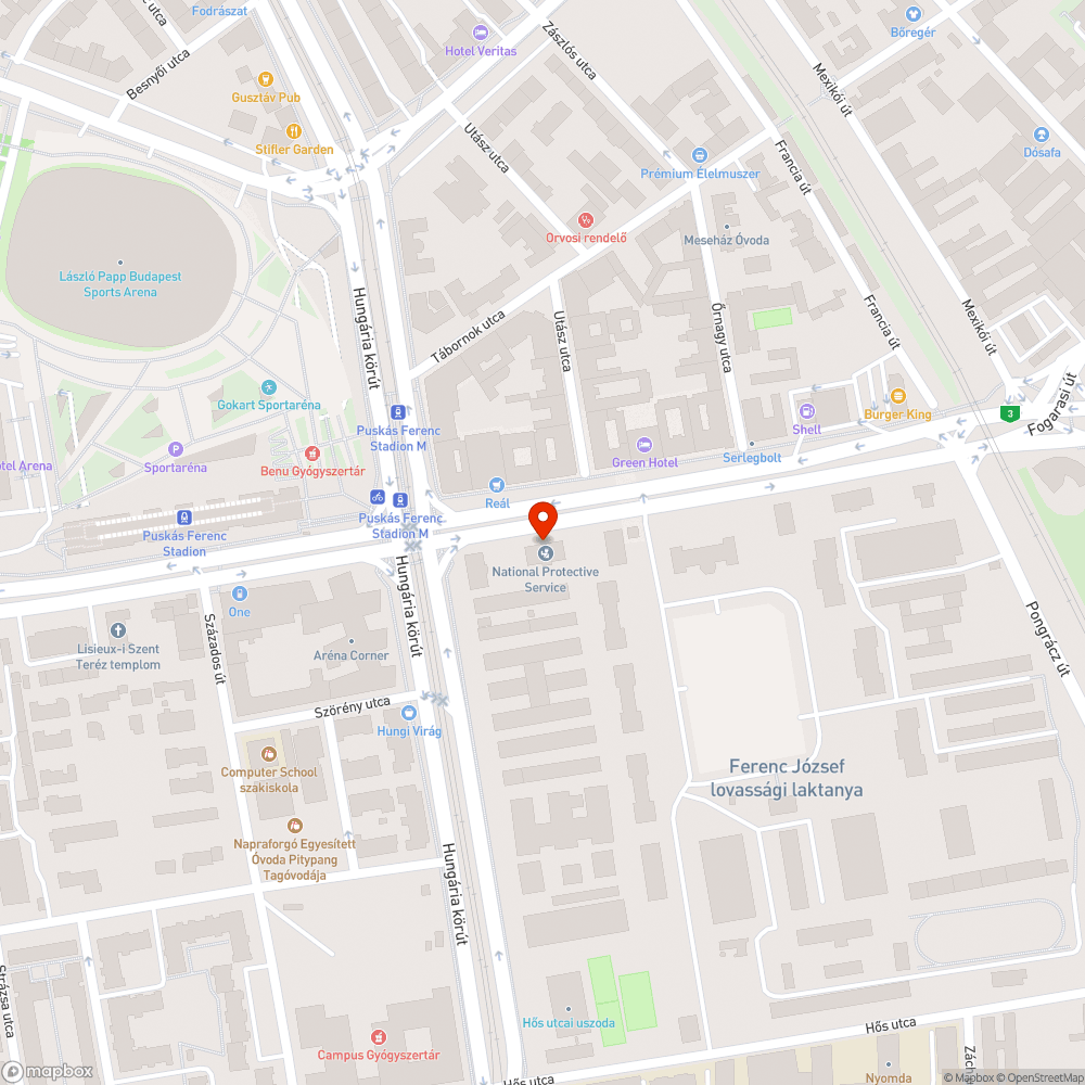 Kátyús útszakasz a buszmegálló előtt bejelentés helye