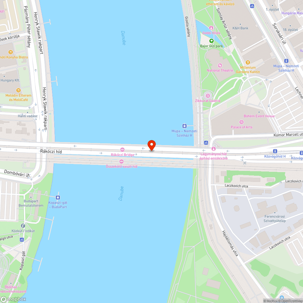 Rákóczi híd bejelentés helye