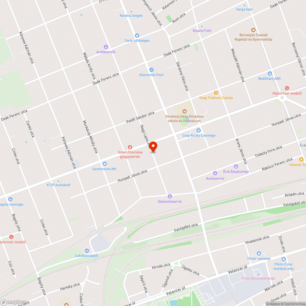 útfelület bejelentés helye