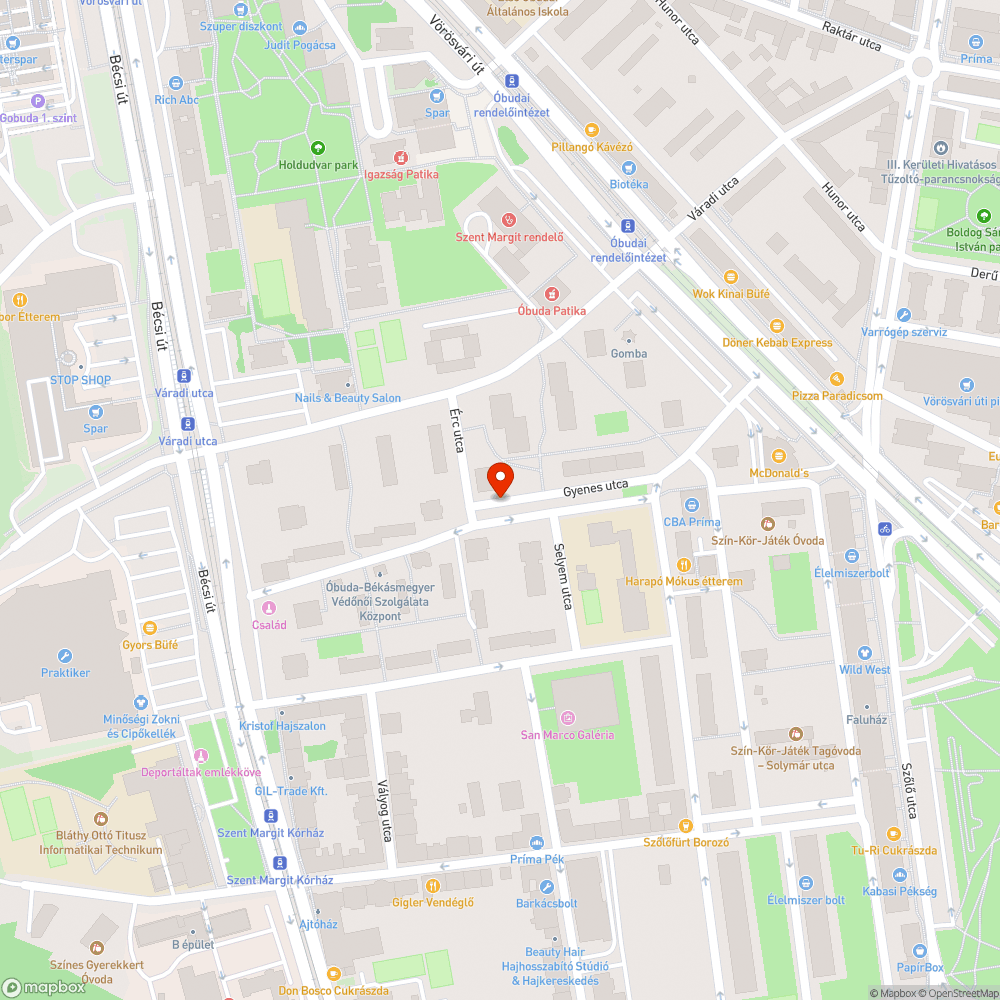 Nincs közvilágítás a Gyenes - Érc u. sarkon bejelentés helye