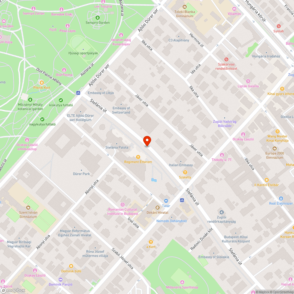 Lekopott kerékpársáv a Stefánia út járdáján bejelentés helye