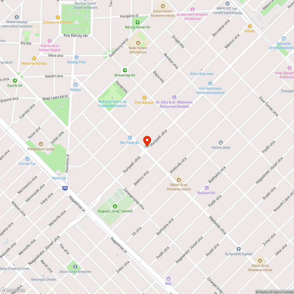 Hunyadi téri telefonfülke bejelentés helye