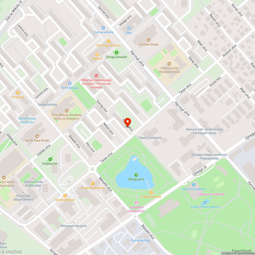 Törött pad bejelentés helye