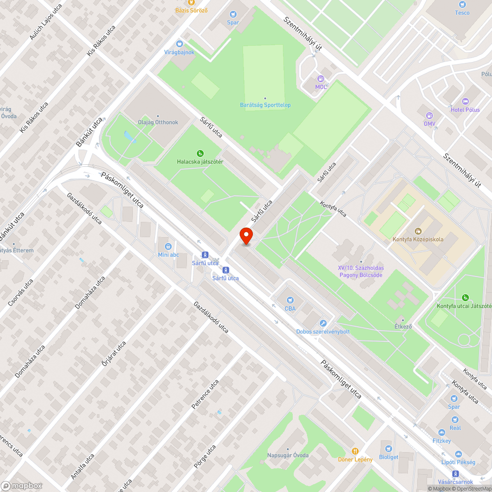 Kiszáradt, kidőlt bejelentés helye