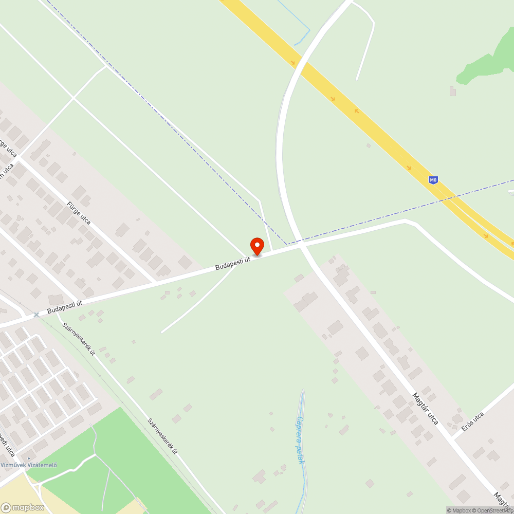 Kátyú az út szélén bejelentés helye