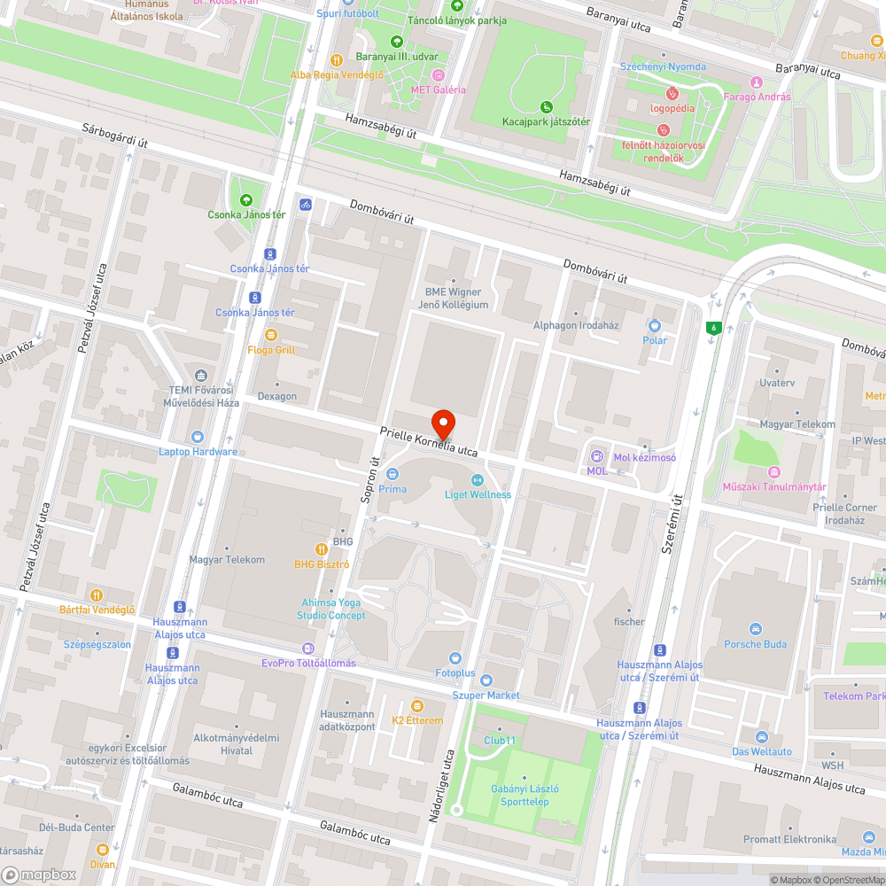 Járdára parkoló autók a Prielle Kornélia utcában bejelentés helye