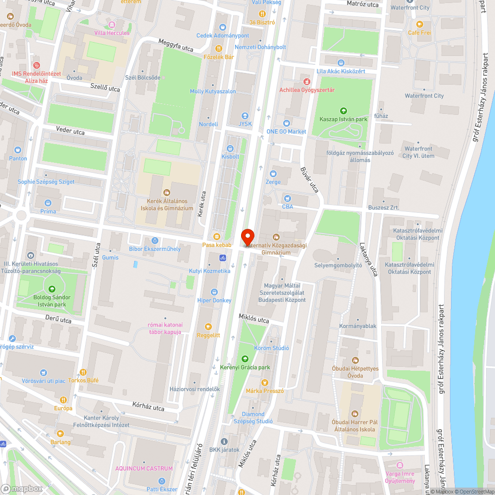 Kanyarodás probléma a Szentendrei út - Raktár utca kereszteződésben bejelentés helye