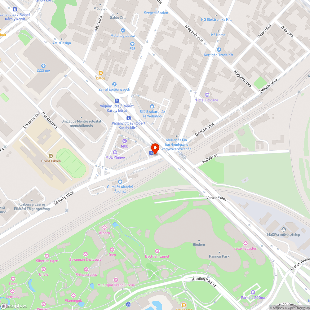 Elhagyott autó bejelentés helye