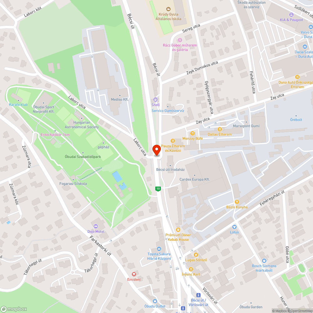 III. Bécsi út (Laborc utca) eldugult víznyelő akna bejelentés helye