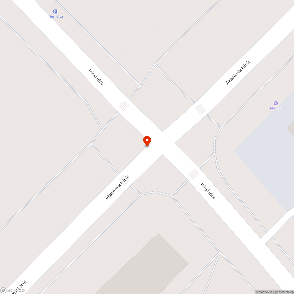 Hatalmas kátyú az Irinyi út-Akadémia krt. kereszteződésében bejelentés helye