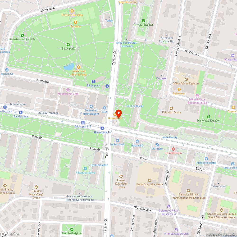 Bikás park M buszmegállónál szabad villanyszekrény bejelentés helye