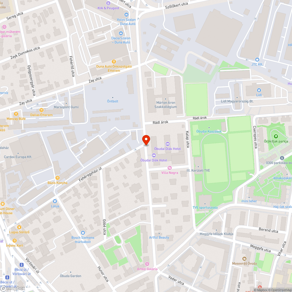 Megsüllyedt aszfalt bejelentés helye