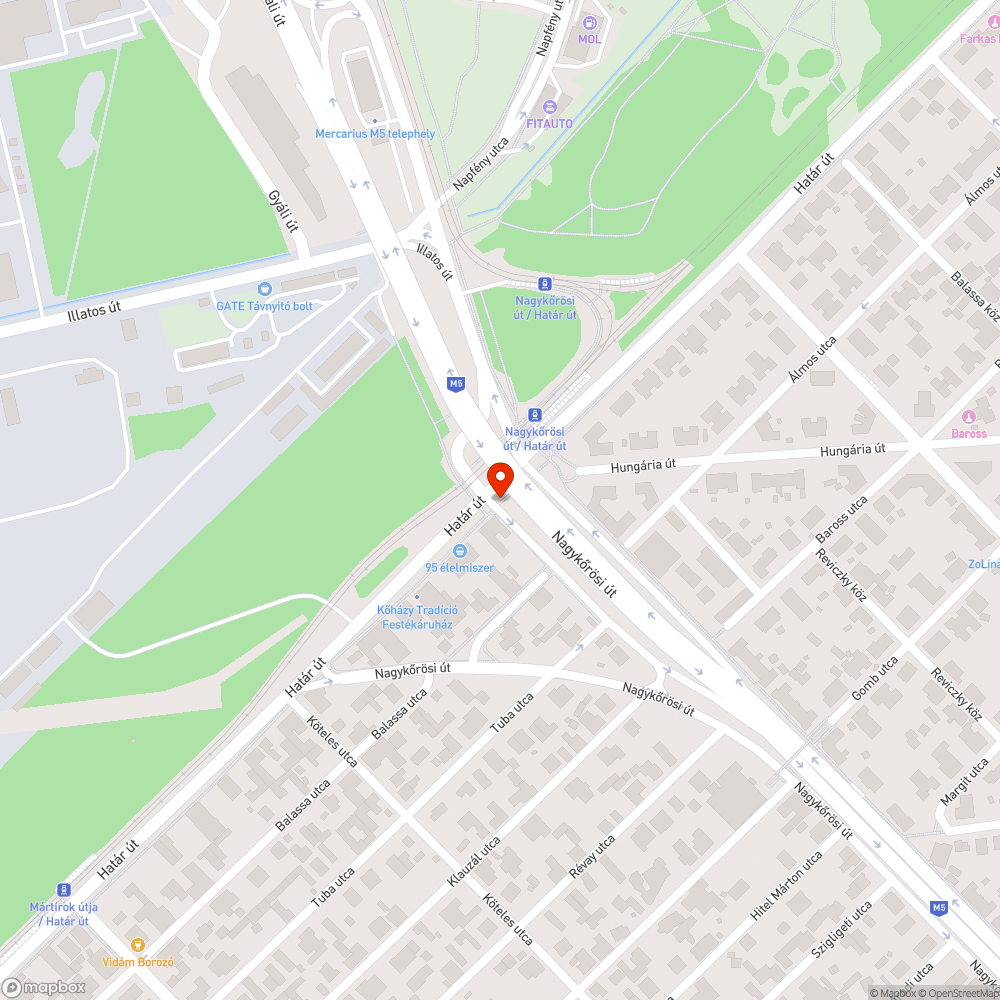 Elhagyott autó bejelentés helye