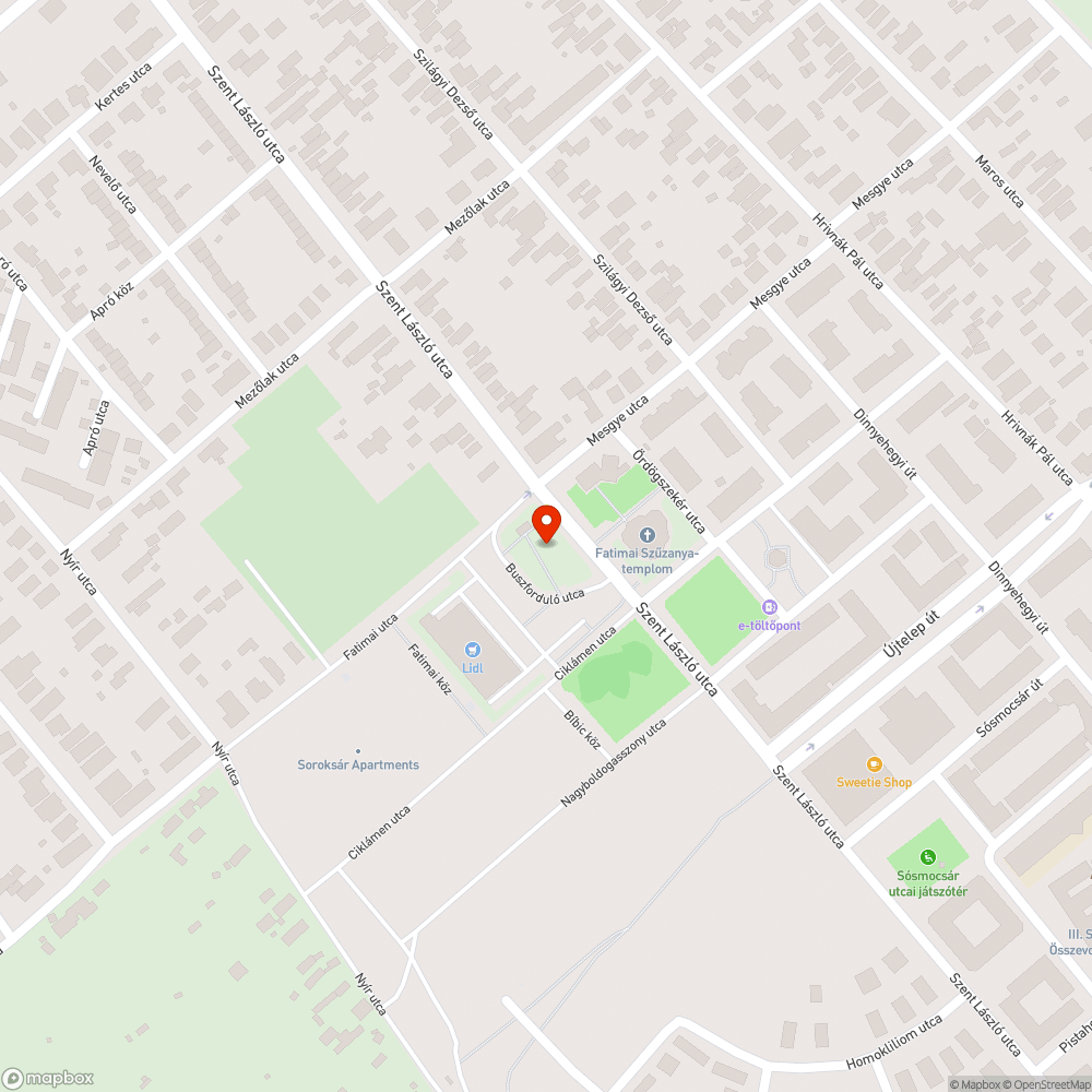 Elhasználódott utcatábla tartó bejelentés helye