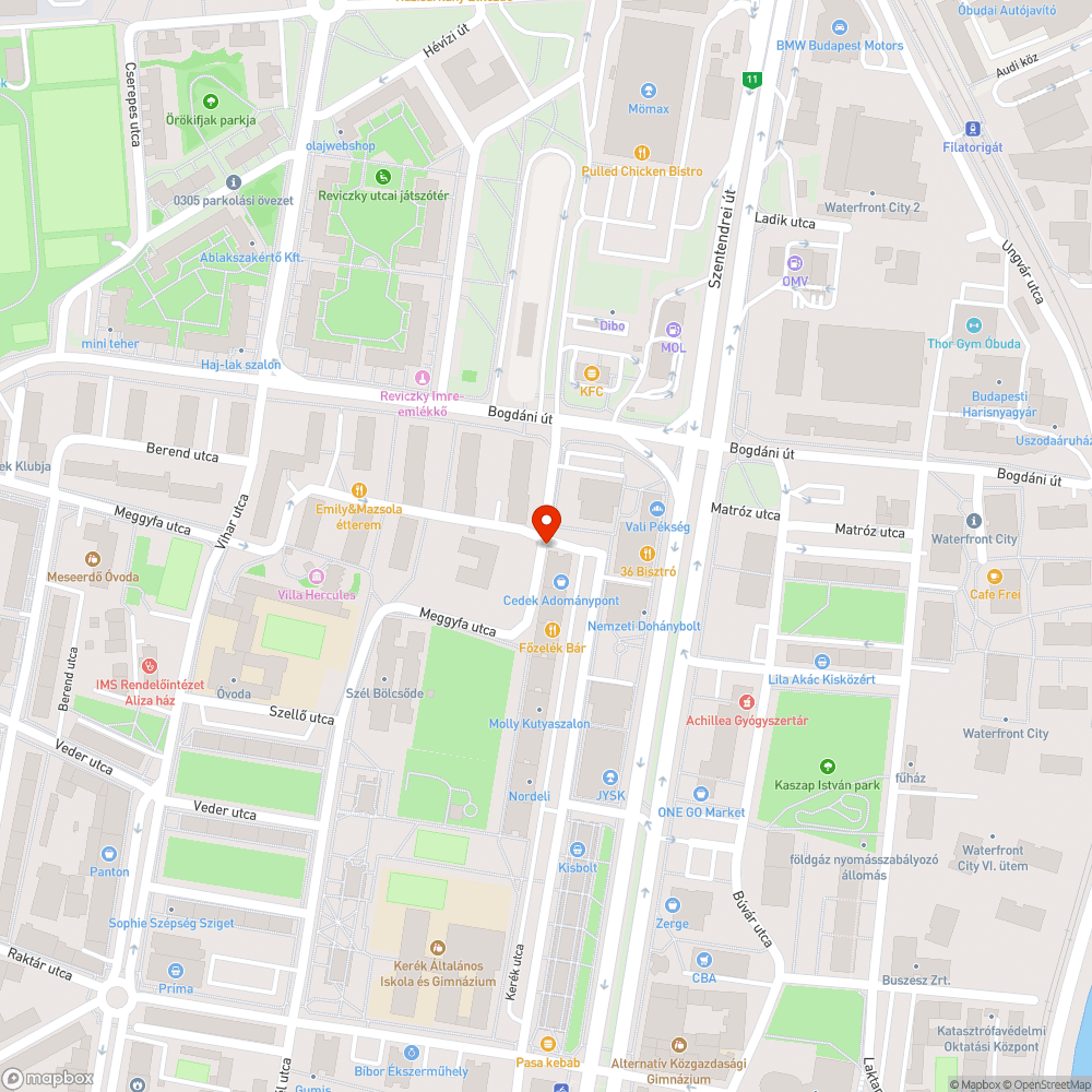 Csatorna melletti útbeszakadás bejelentés helye