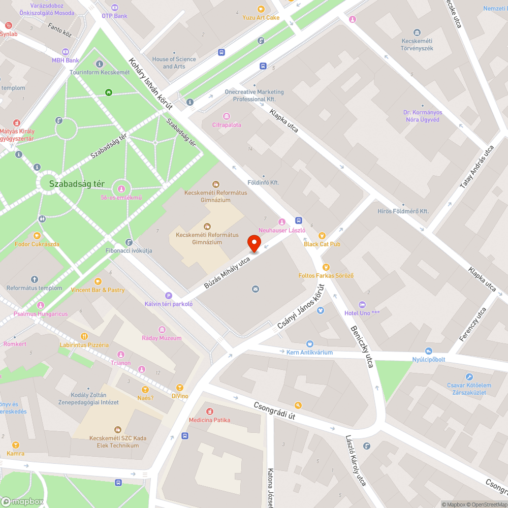 Kátyú a Búzás Mihály utcában bejelentés helye