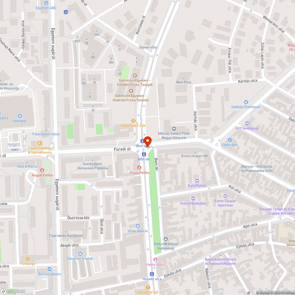 Hadházi út 1-Nyíl utca elejéig hibás útburkolat bejelentés helye