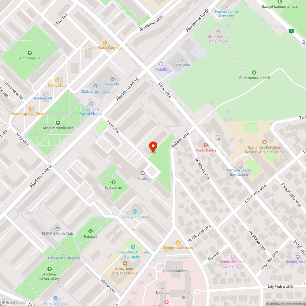 Balaton u.1-17. és Széchenyi sétány garzonház környezetének közvilágítási hibái bejelentés helye