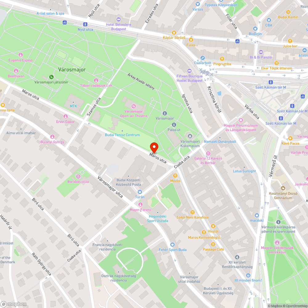 Városmajori szeméthegyek bejelentés helye