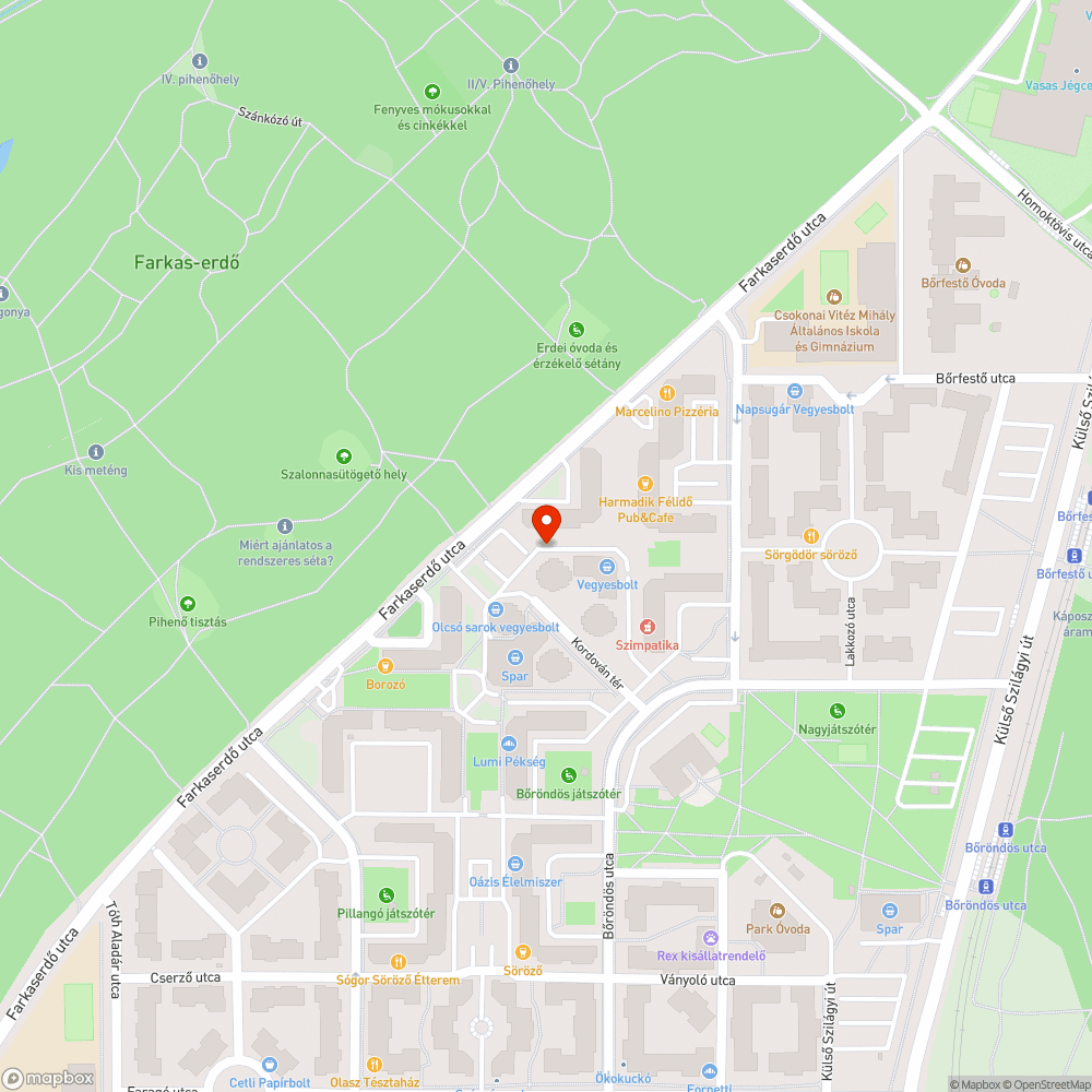 Elhagyott autó bejelentés helye