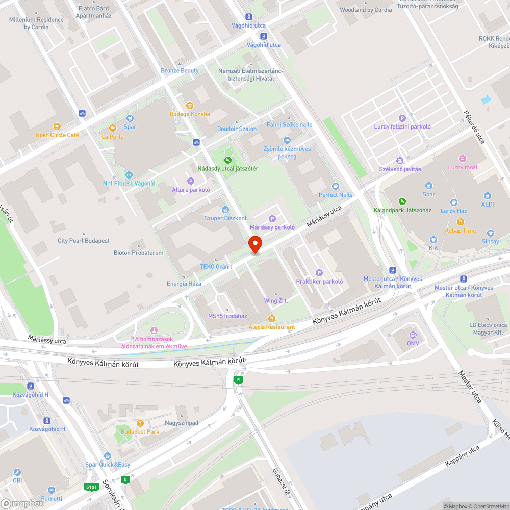 IX. kerület Máriássy utca szemét bejelentés helye