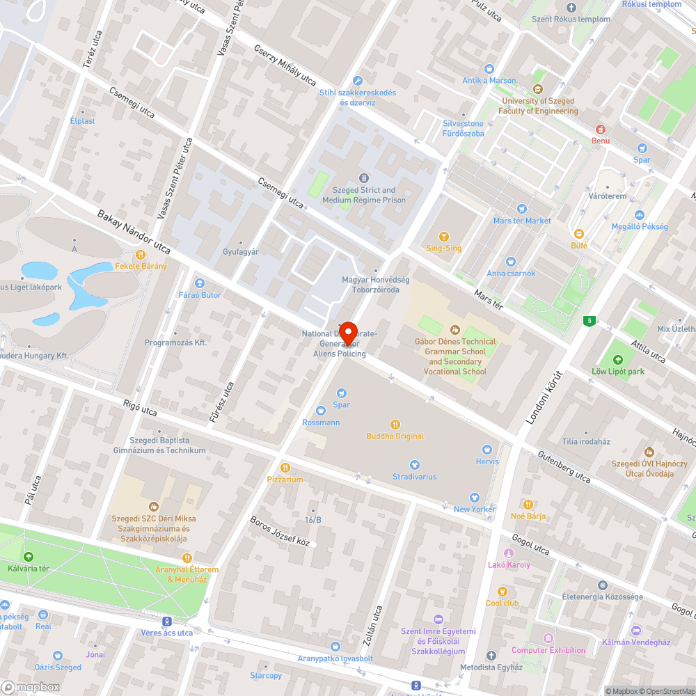 Fényterelők hiánya - Bakay Nándor utca bejelentés helye