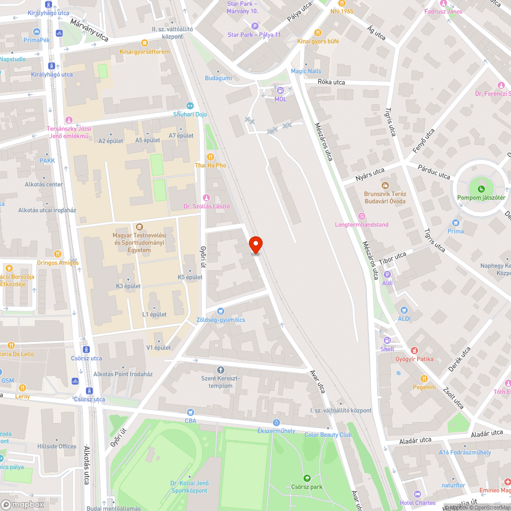 Elhagyott autó bejelentés helye