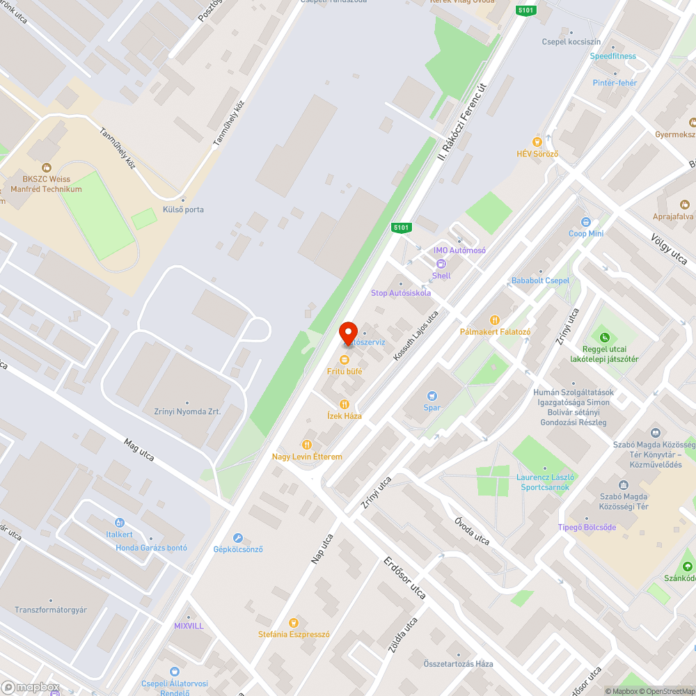 Elhagyott autó bejelentés helye