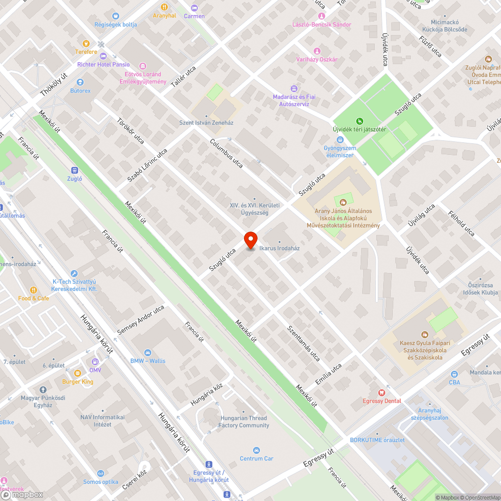 Kiszáradt fa bejelentés helye