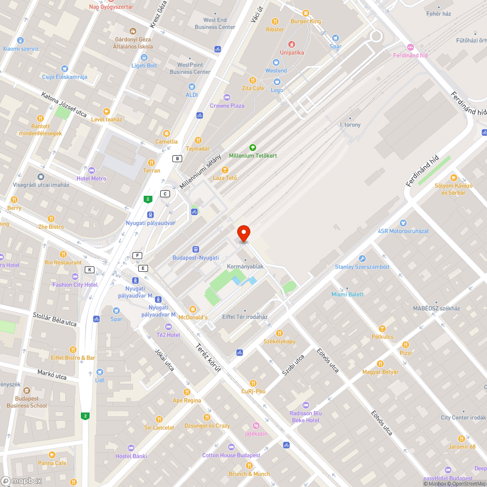 Nyugati-pályaudvar jelzőtáblák bejelentés helye