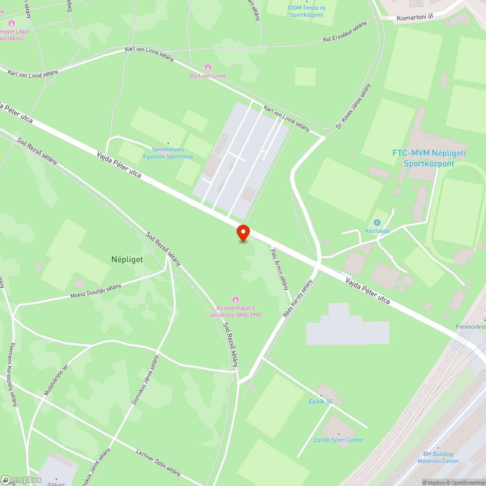 Népligeti tavak bejelentés helye