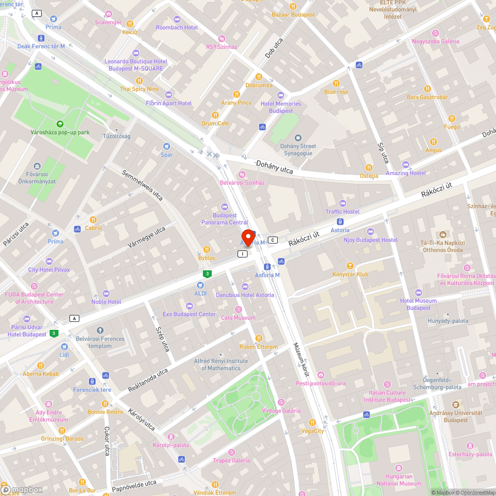 Építési törmelék az Astoriánál bejelentés helye