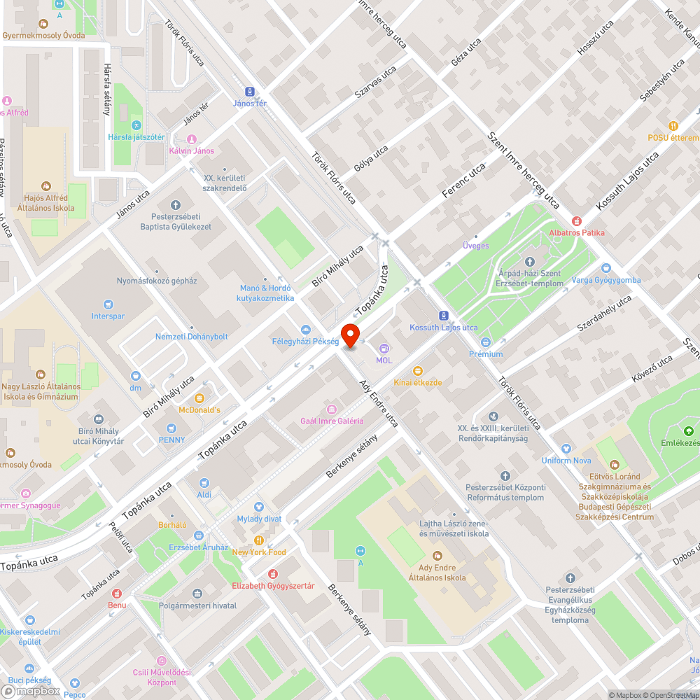 Kiszáradt fa bejelentés helye