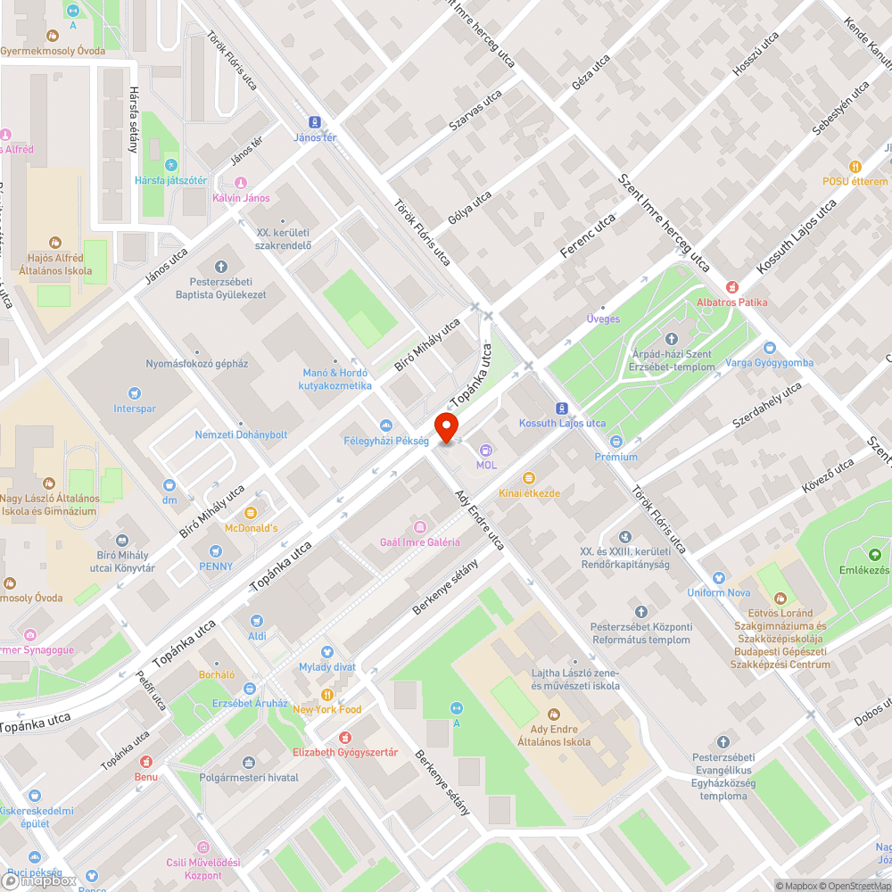 Ferde tábla bejelentés helye