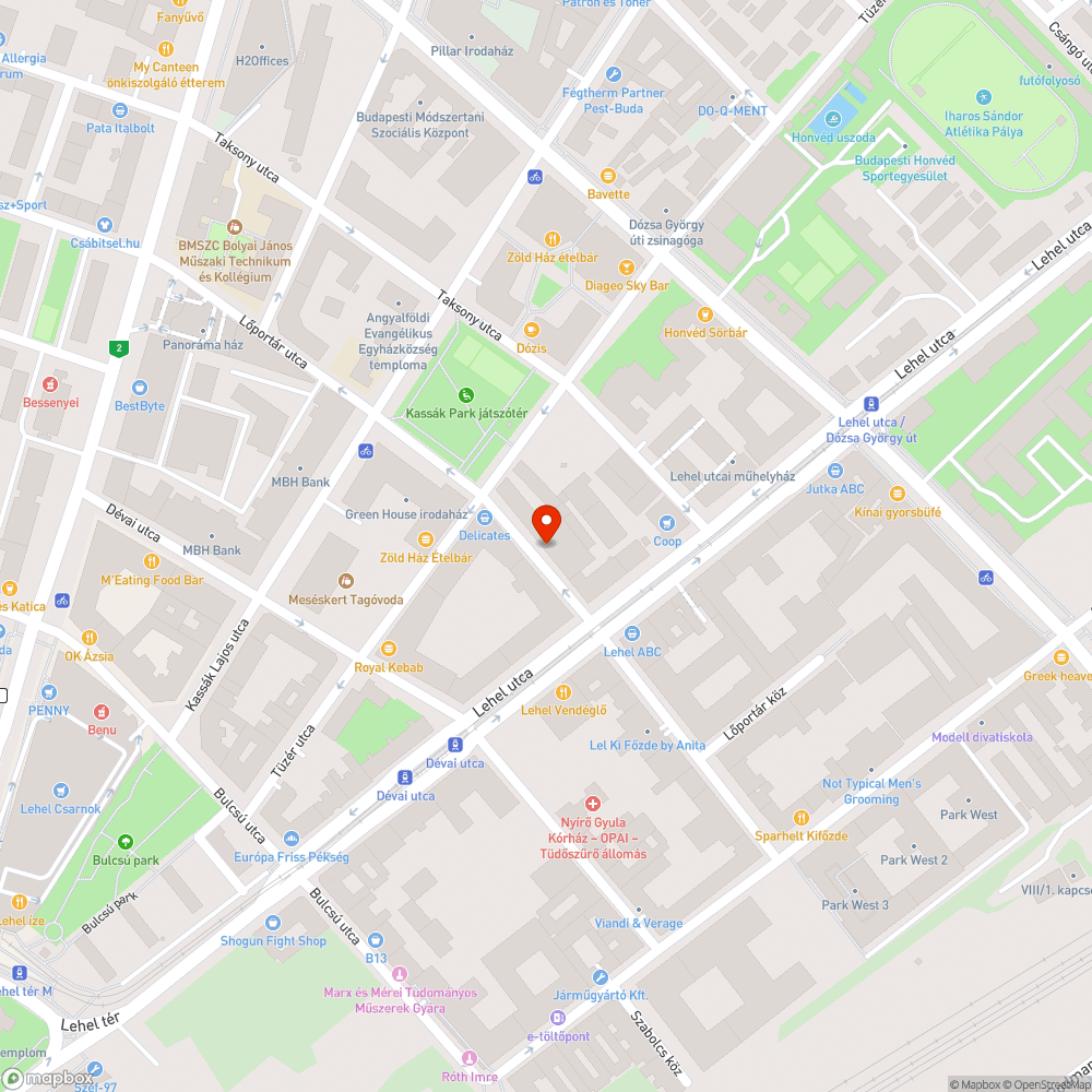 Lőportár utca bejelentés helye