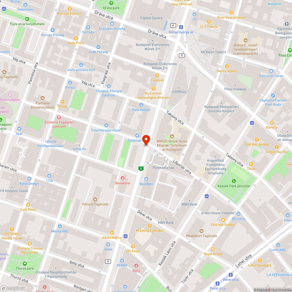 Gazdátlan festékes vödör a Váci út # Tutaj u. sarkán bejelentés helye