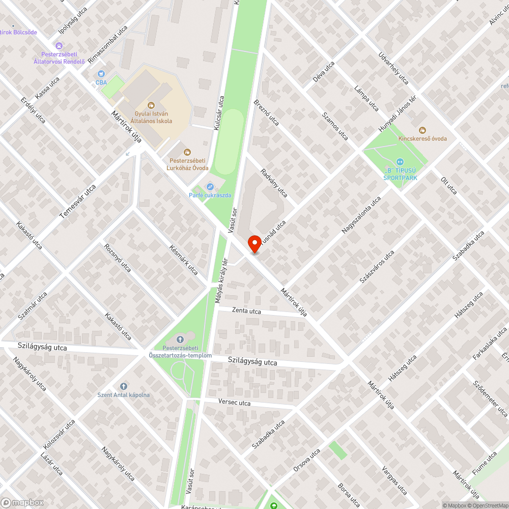 Hiányzó utcanévtábla bejelentés helye