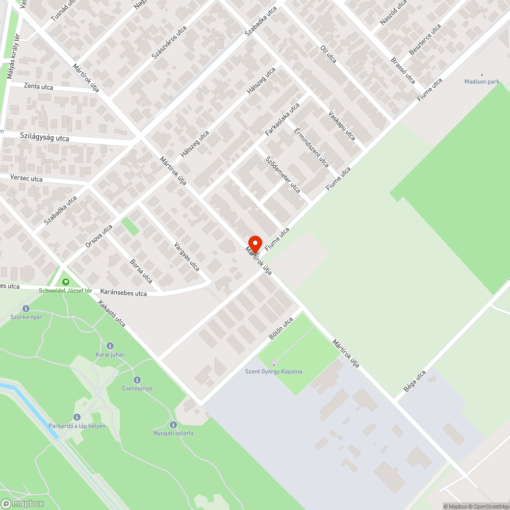 Kiszáradt fa bejelentés helye