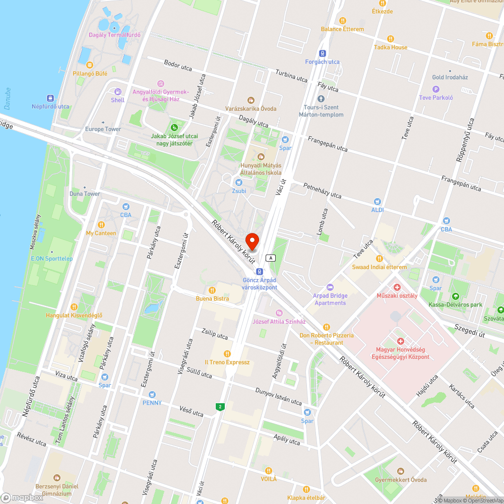 Váci út - Róbert Károly krt. fal javítás bejelentés helye