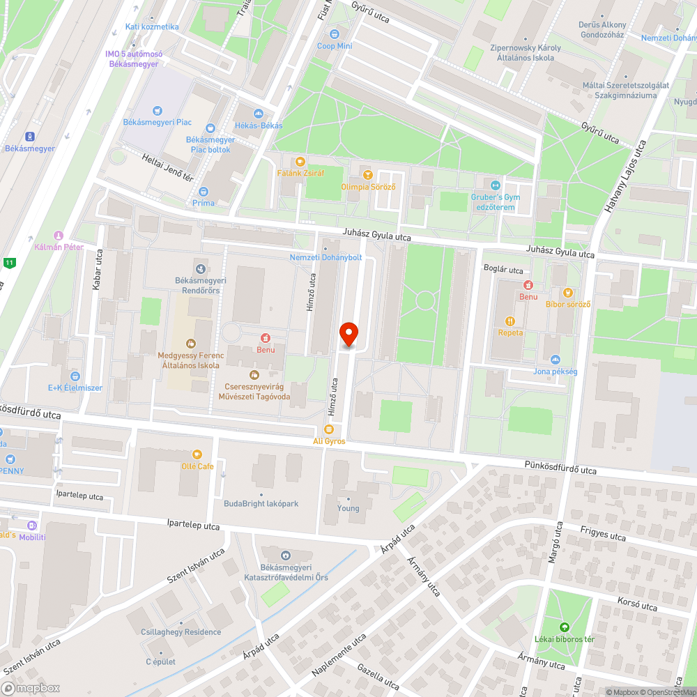 Kidőlt fa bejelentés helye