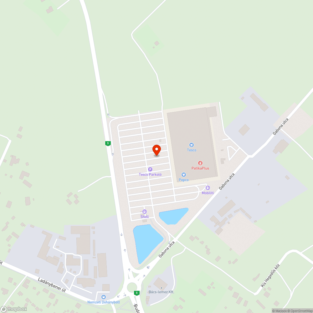 Kikapcsolt utastájékoztató tábla a Tesconál (Talfája 1.) bejelentés helye