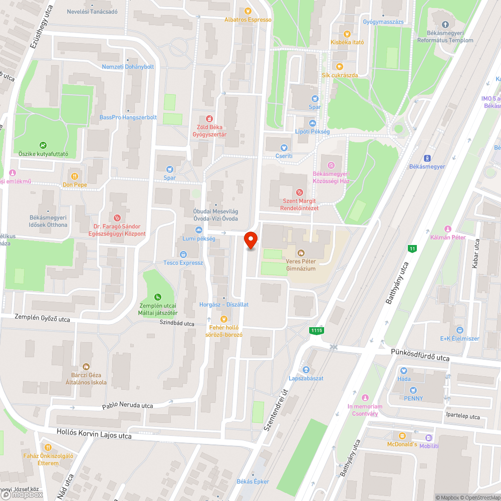 Beszakadt út és csatorna bejelentés helye